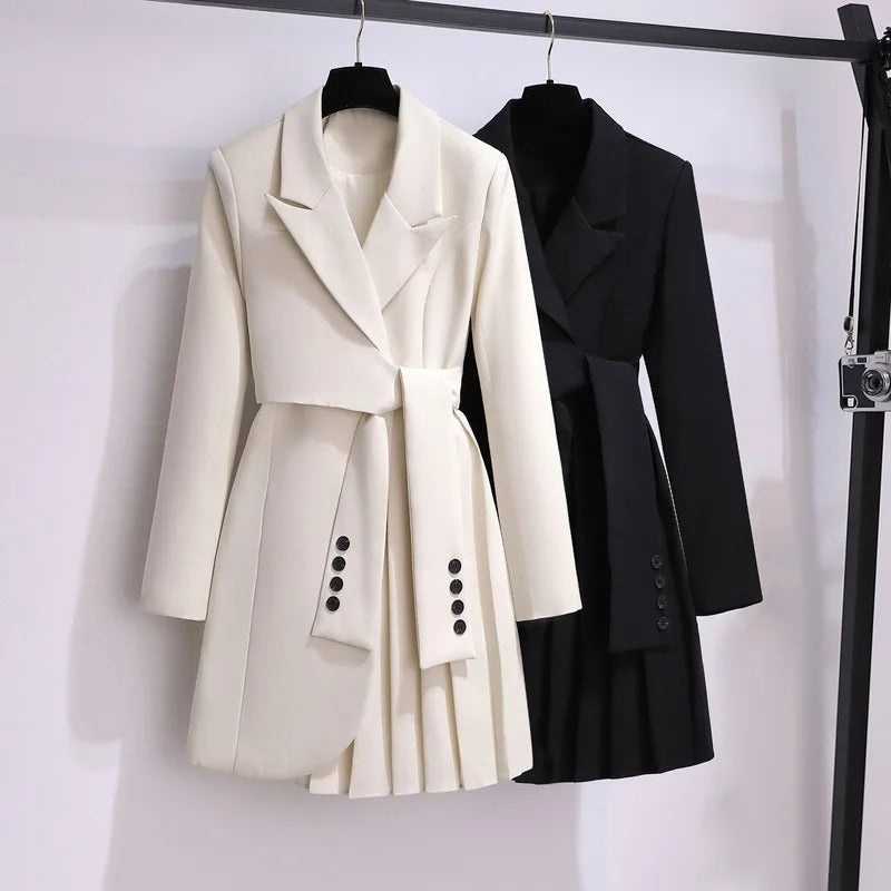 Bianca | Elegant Tailored Coat with Tie Belt