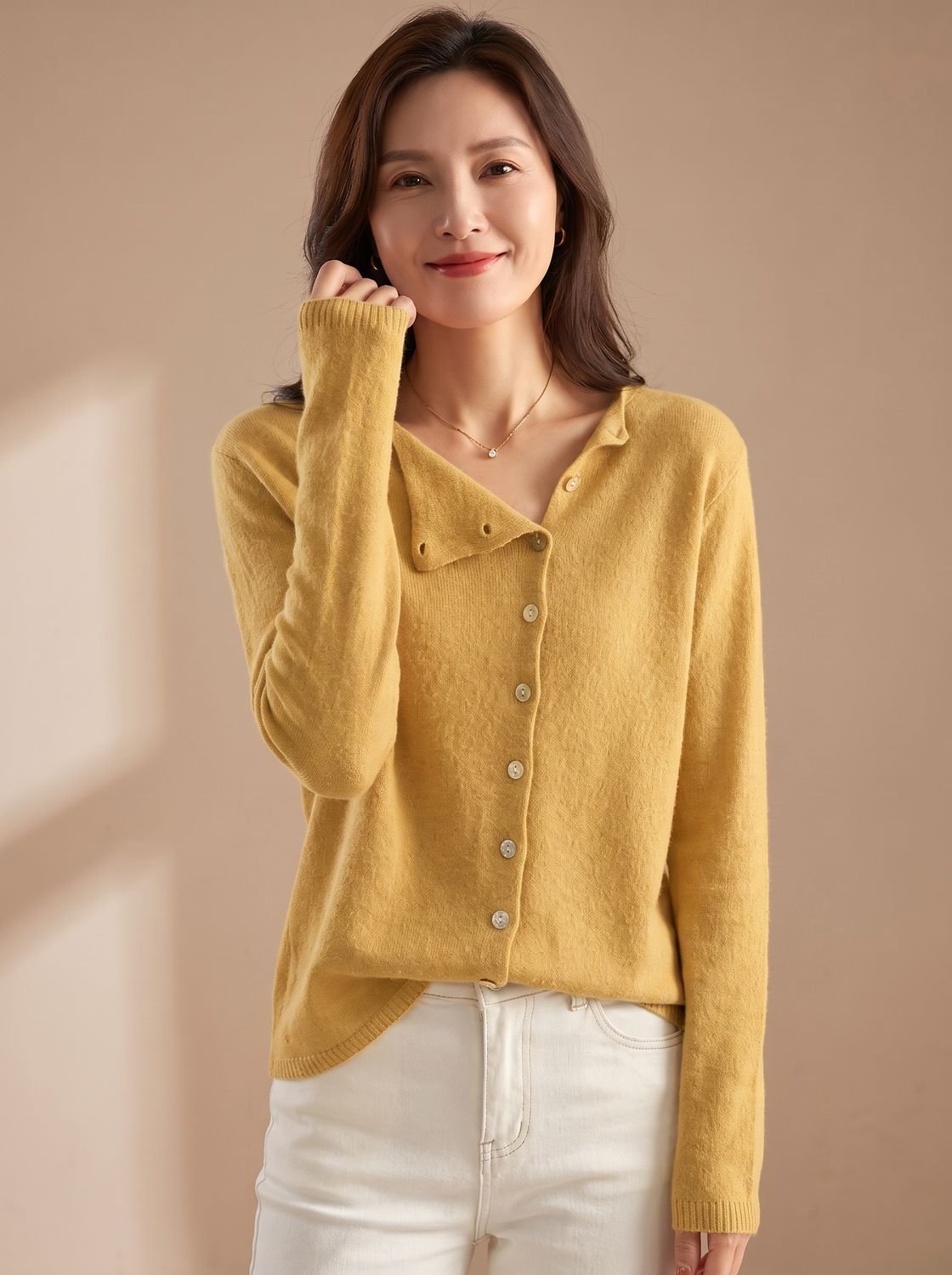 Elowen | Women's Asymmetrical Button-Front Cardigan