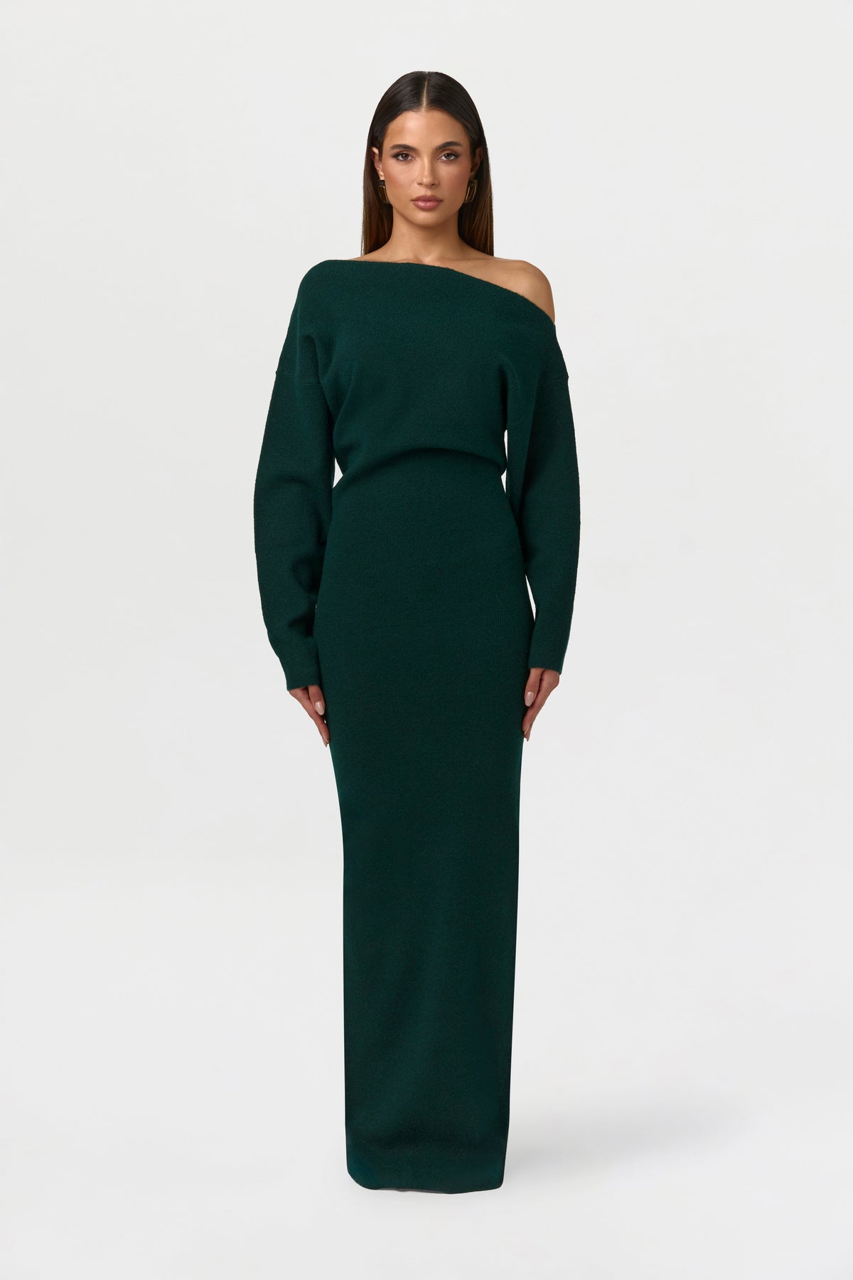 Rowan | Elegant Off-Shoulder Knit Maxi Dress