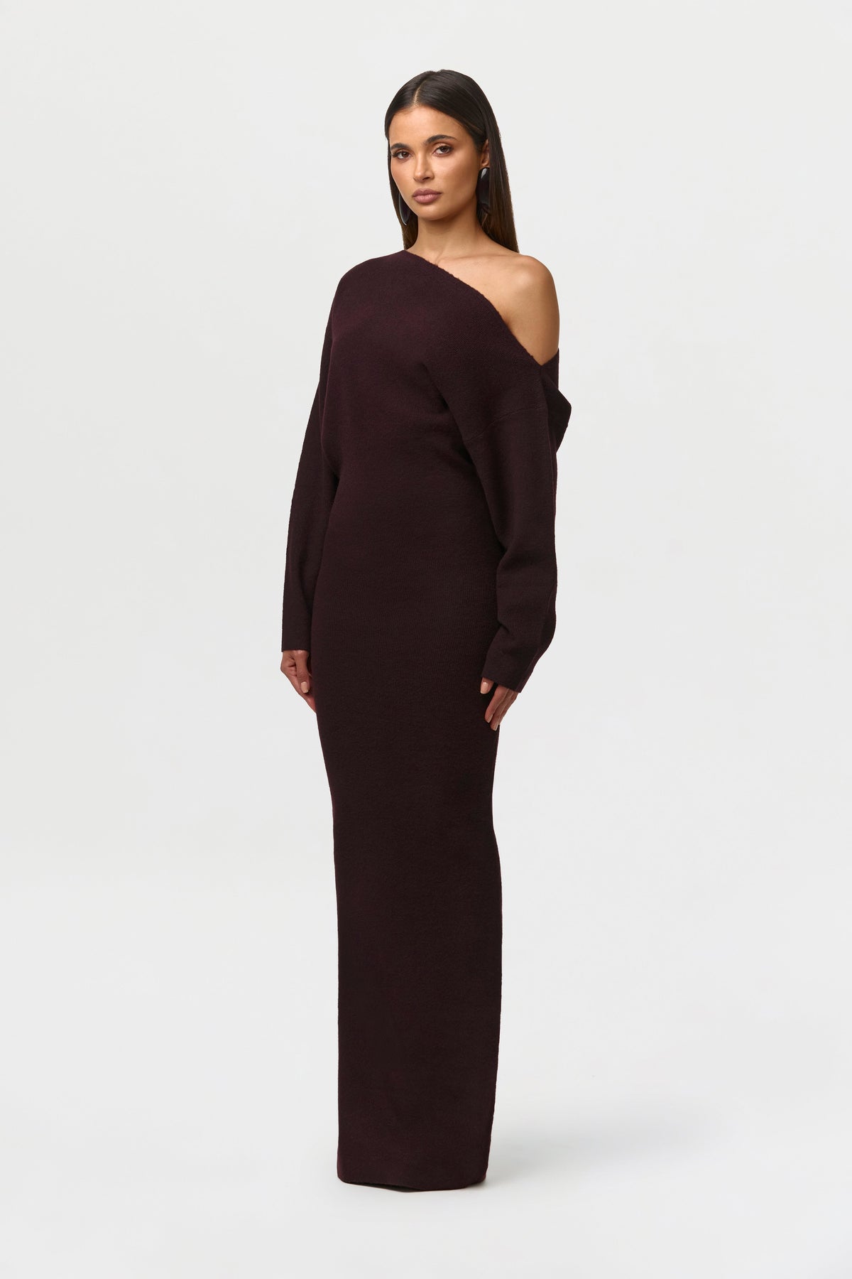 Rowan | Elegant Off-Shoulder Knit Maxi Dress