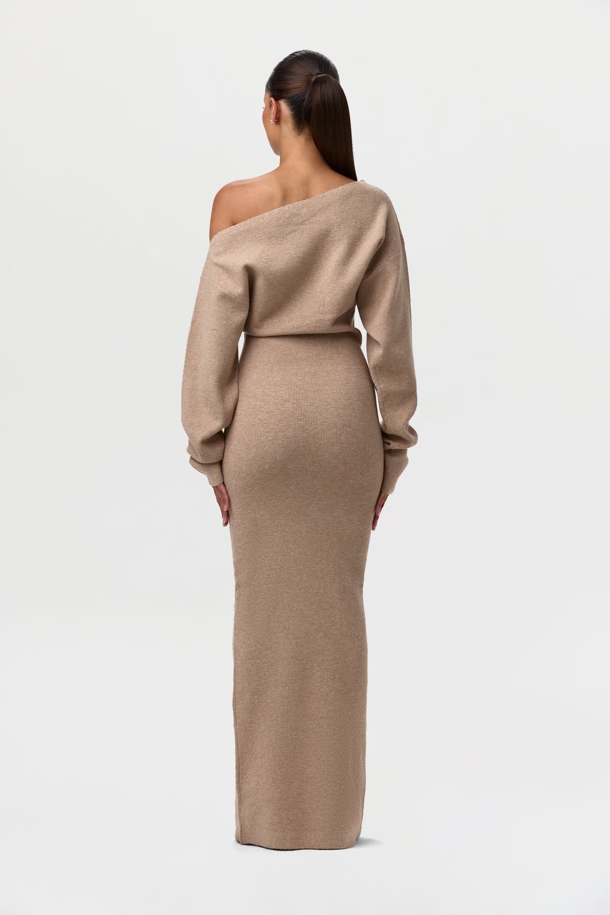 Rowan | Elegant Off-Shoulder Knit Maxi Dress