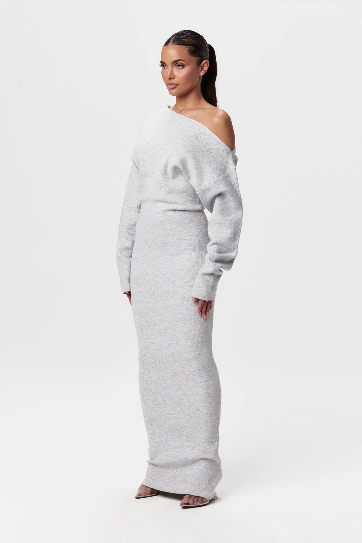 Rowan | Elegant Off-Shoulder Knit Maxi Dress