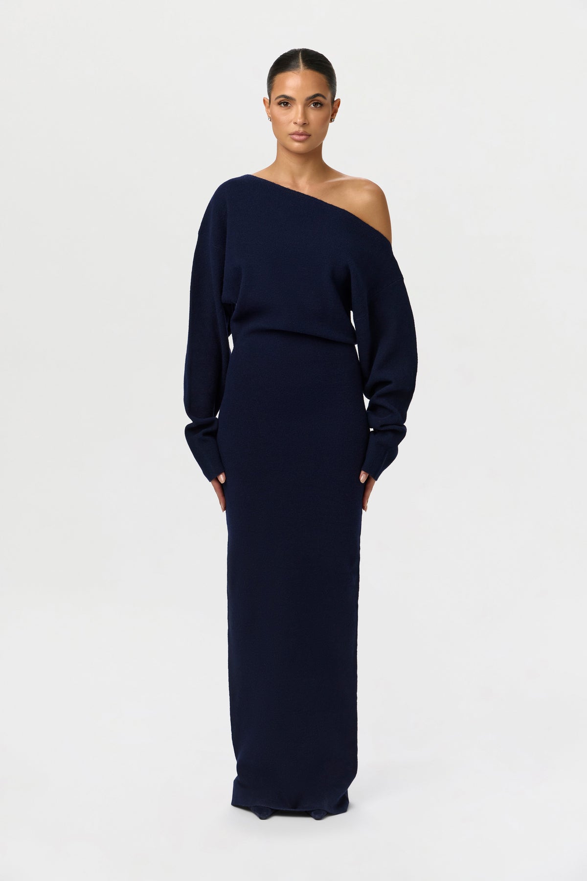 Rowan | Elegant Off-Shoulder Knit Maxi Dress