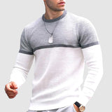 Adrian | Two-Tone Crew-Neck Knit Sweater for Men