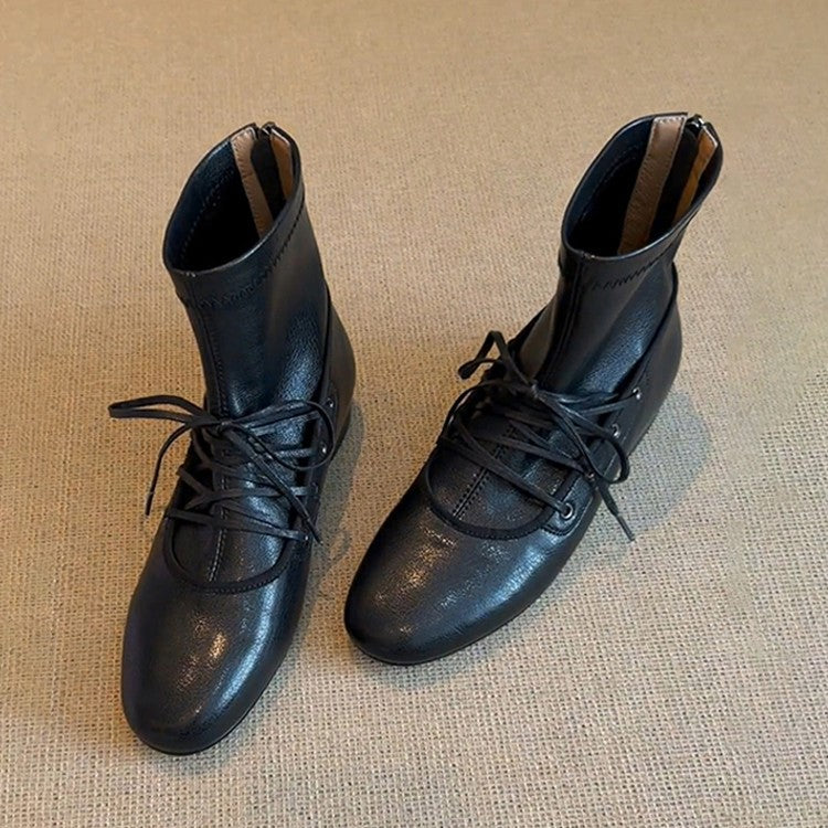 Madeline | Lace-Up Leather-Look Ankle Boots for Women