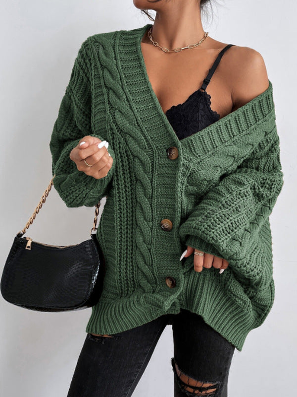 Hazel | Oversized Chunky Cable-Knit Cardigan