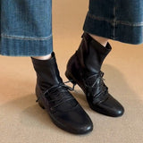 Madeline | Lace-Up Leather-Look Ankle Boots for Women