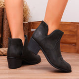 Elara | Women’s Black Ankle Boots with Block Heel
