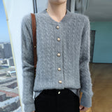 Ella | Lightweight Cable-Knit Cardigan with Decorative Buttons