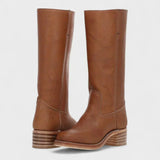 Livia | Women's Knee-High Boots with Retro Silhouette & Block Heel