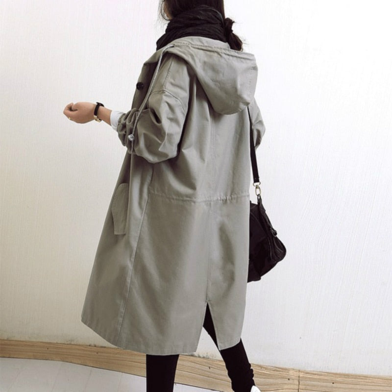 Abigail | Women's Oversized Hooded Longline Trench Coat