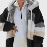 Angela | Cozy Multicolor Hooded Puffer Jacket
