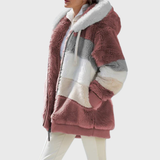 Angela | Cozy Multicolor Hooded Puffer Jacket