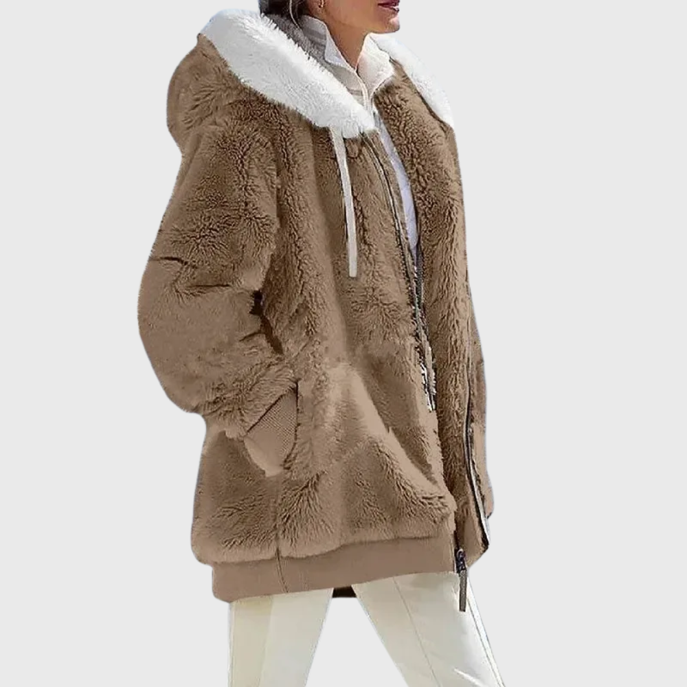 Angela | Cozy Multicolor Hooded Puffer Jacket