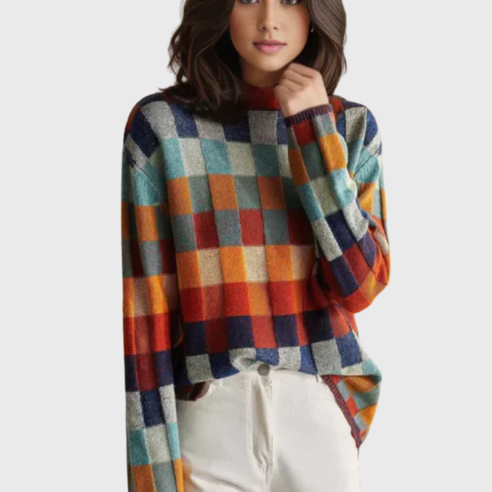 Olivia | Van Gogh Multicolour High-Neck Pullover