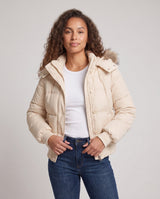 Nora | Short Puffer Jacket with Faux-Fur Hood for Women