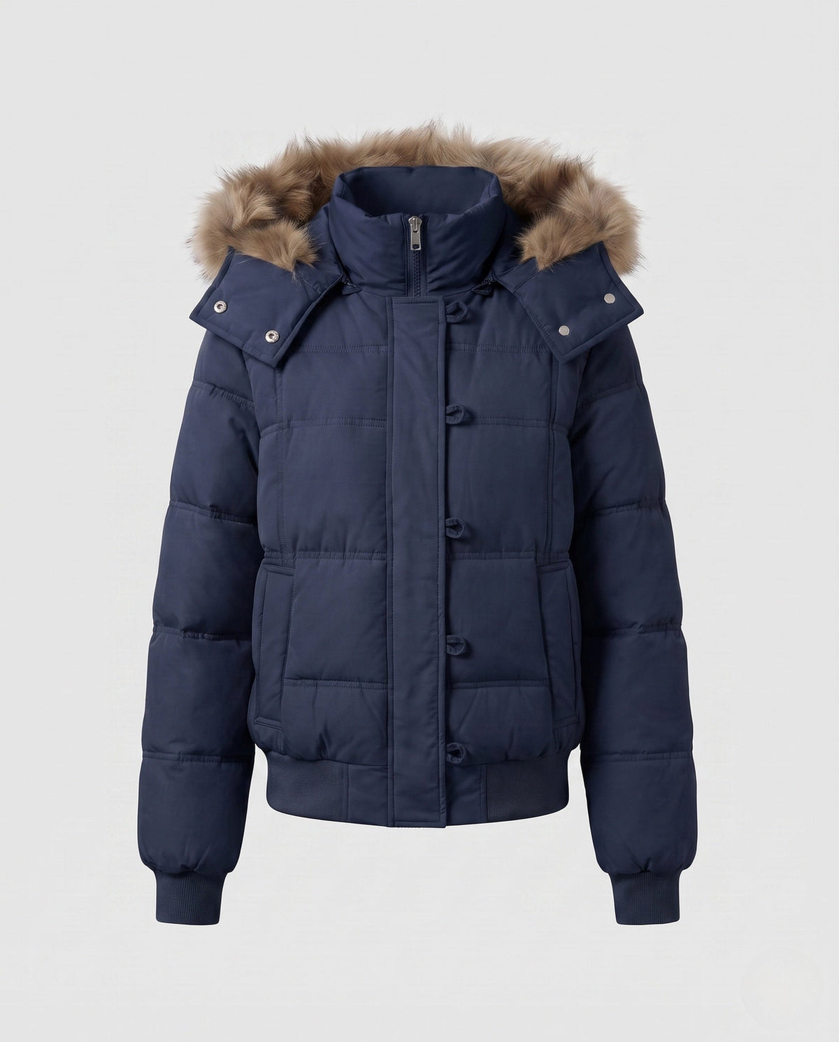 Nora | Short Puffer Jacket with Faux-Fur Hood for Women