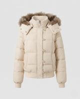 Nora | Short Puffer Jacket with Faux-Fur Hood for Women
