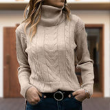 Wren | Cable-Knit Turtleneck Sweater with Ribbed Cuffs