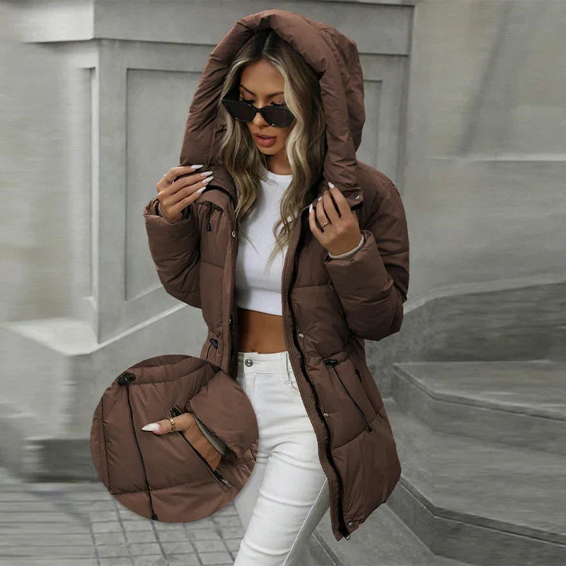 Valerie | Hooded Puffer Coat with Adjustable Waist