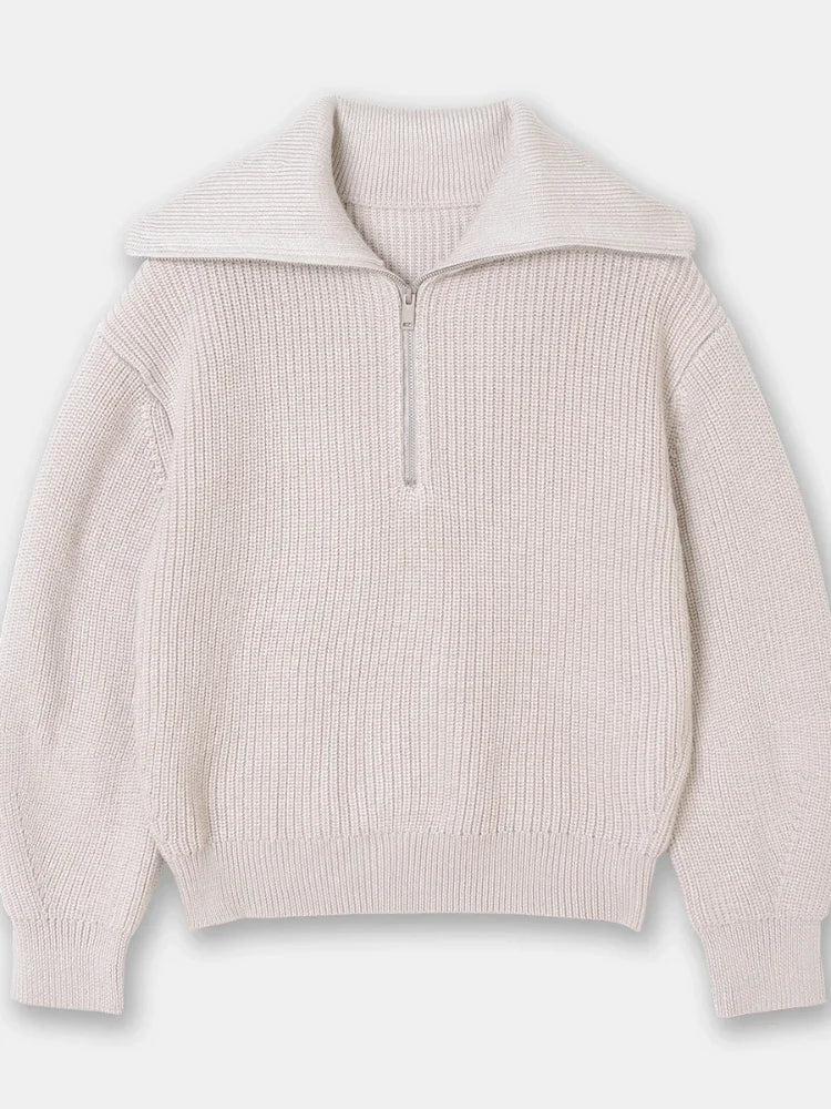 Ava | Wide Turtleneck Striped Sweater for Women
