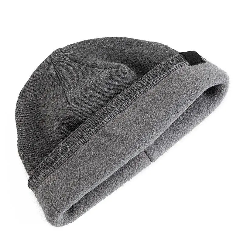 Luxury Knitted Winter Beanie for Men - Warm Ski Cap with Casual Snow Label Decor