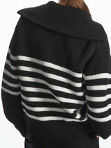 Ava | Wide Turtleneck Striped Sweater for Women