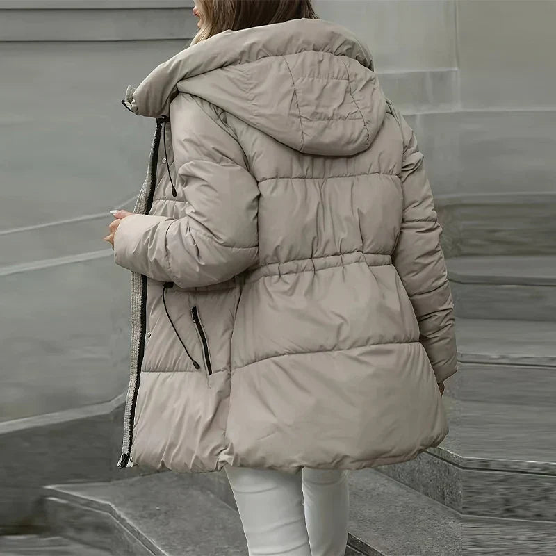 Valerie | Hooded Puffer Coat with Adjustable Waist