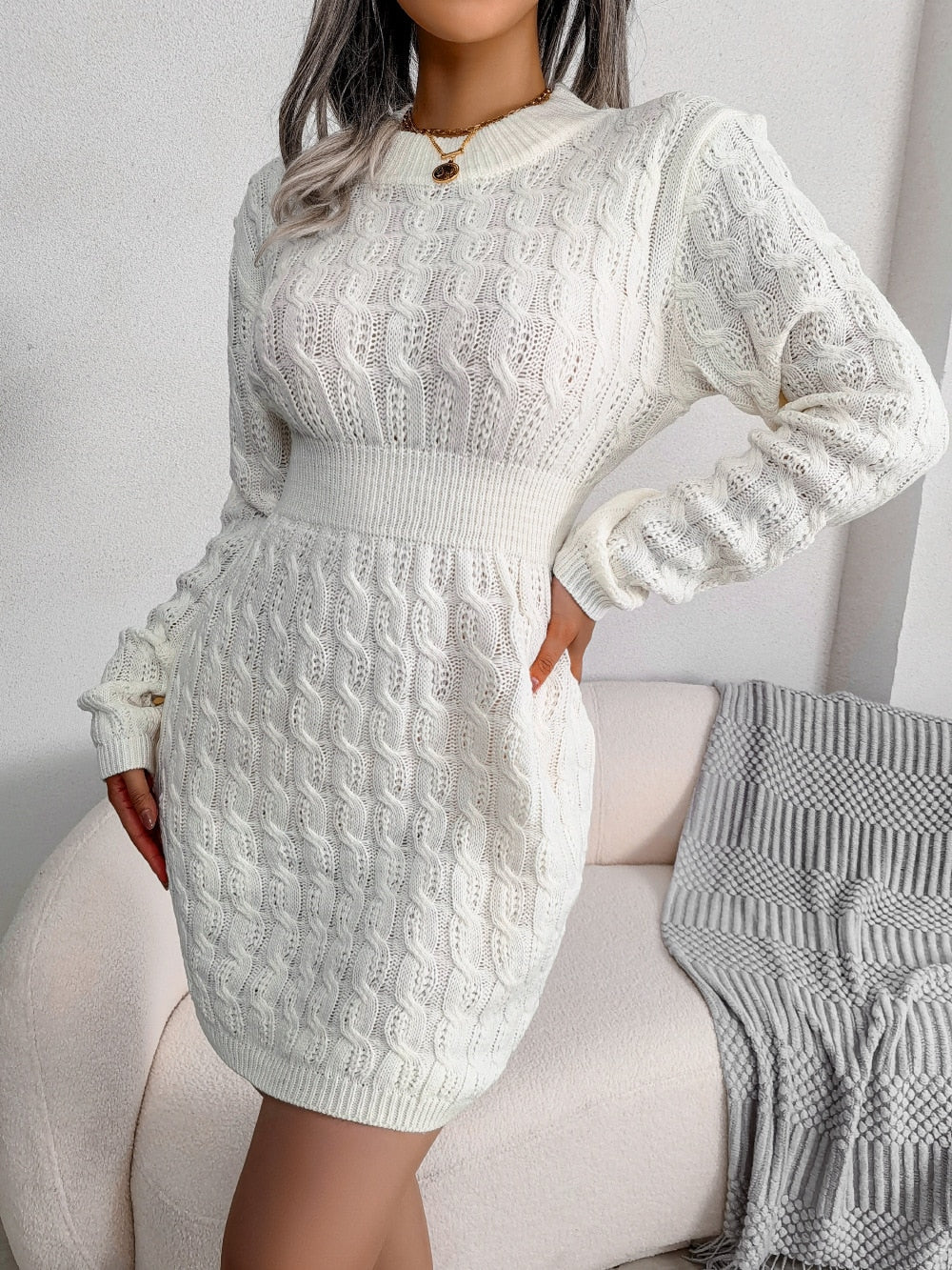 Heidi | Elegant Textured Knit Dress for Women