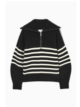 Ava | Wide Turtleneck Striped Sweater for Women