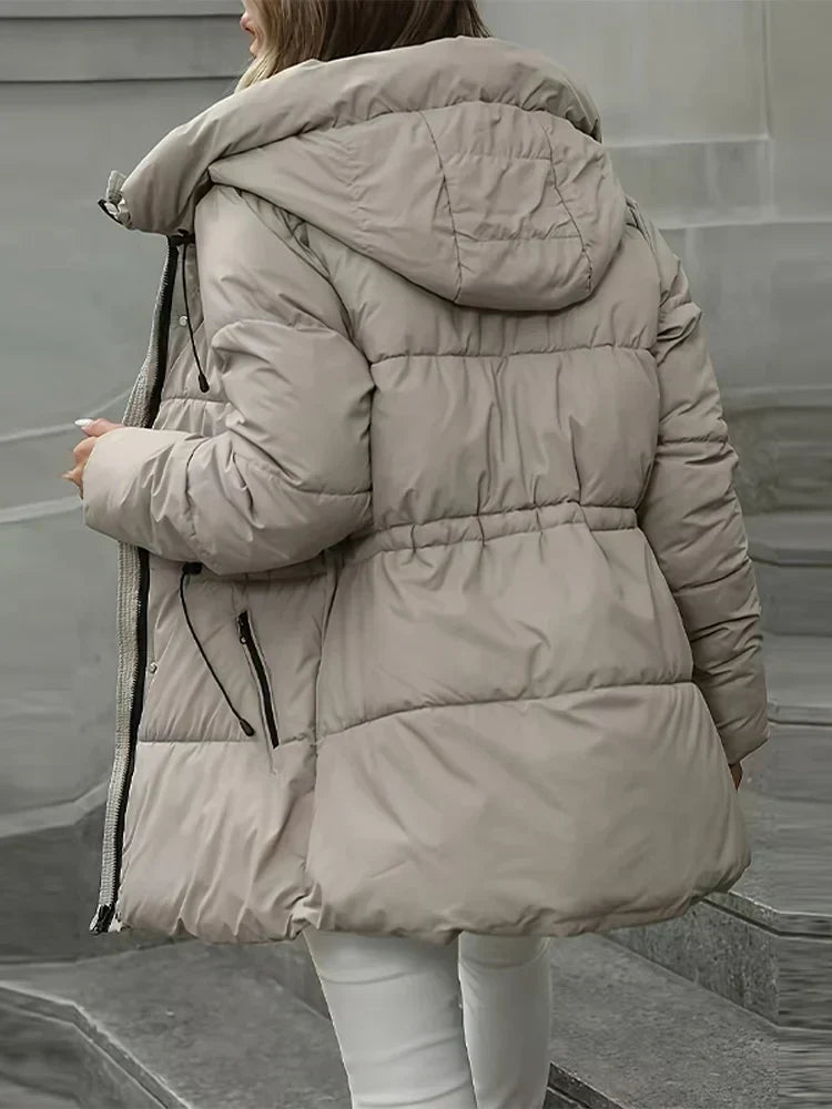 Valerie | Hooded Puffer Coat with Adjustable Waist