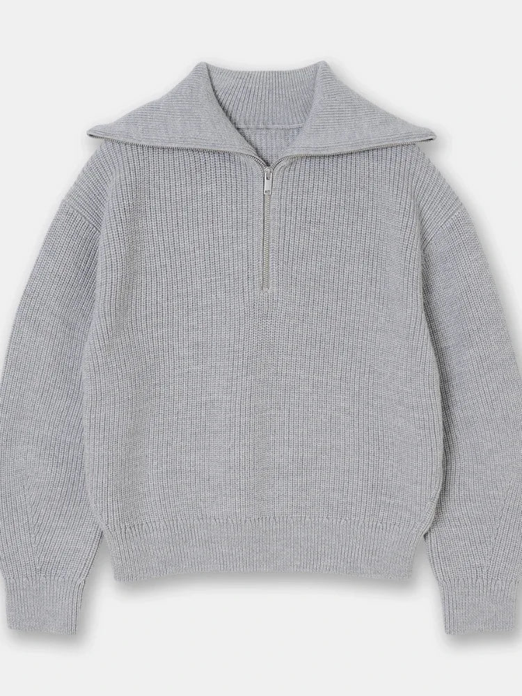 Ava | Wide Turtleneck Striped Sweater for Women
