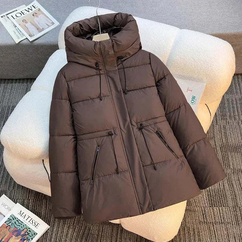 Valerie | Hooded Puffer Coat with Adjustable Waist