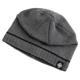 Luxury Knitted Winter Beanie for Men - Warm Ski Cap with Casual Snow Label Decor