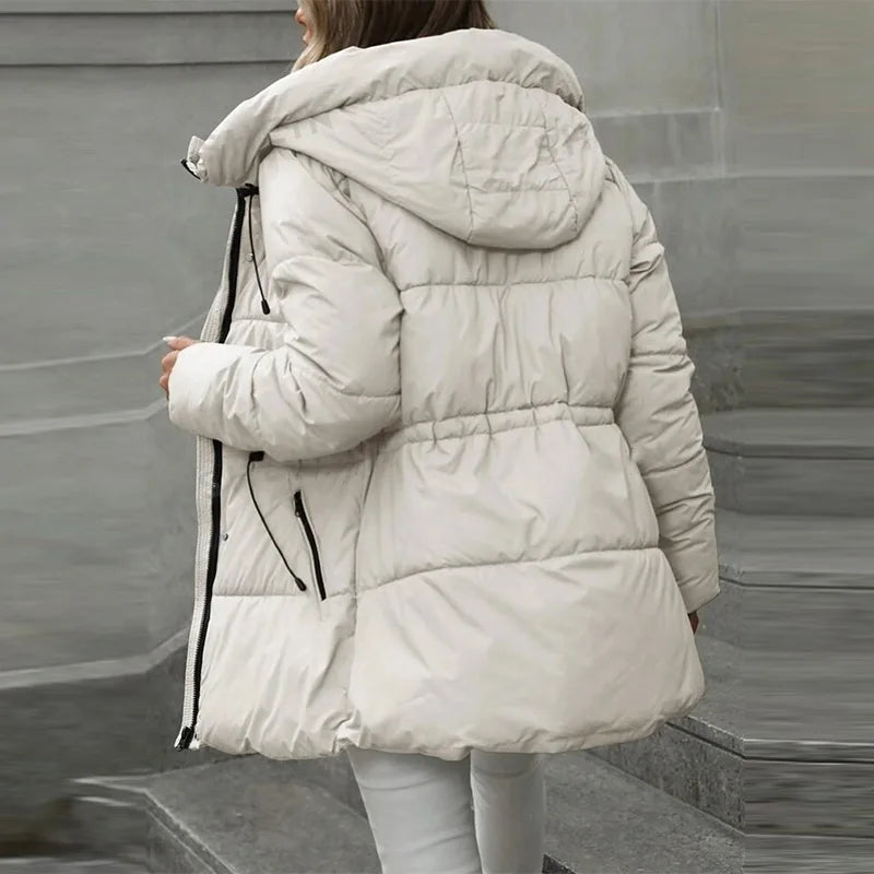 Valerie | Hooded Puffer Coat with Adjustable Waist