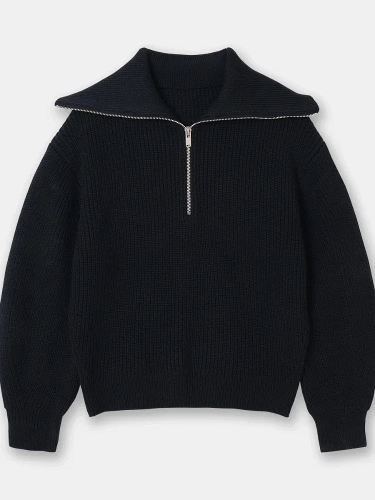 Ava | Wide Turtleneck Striped Sweater for Women