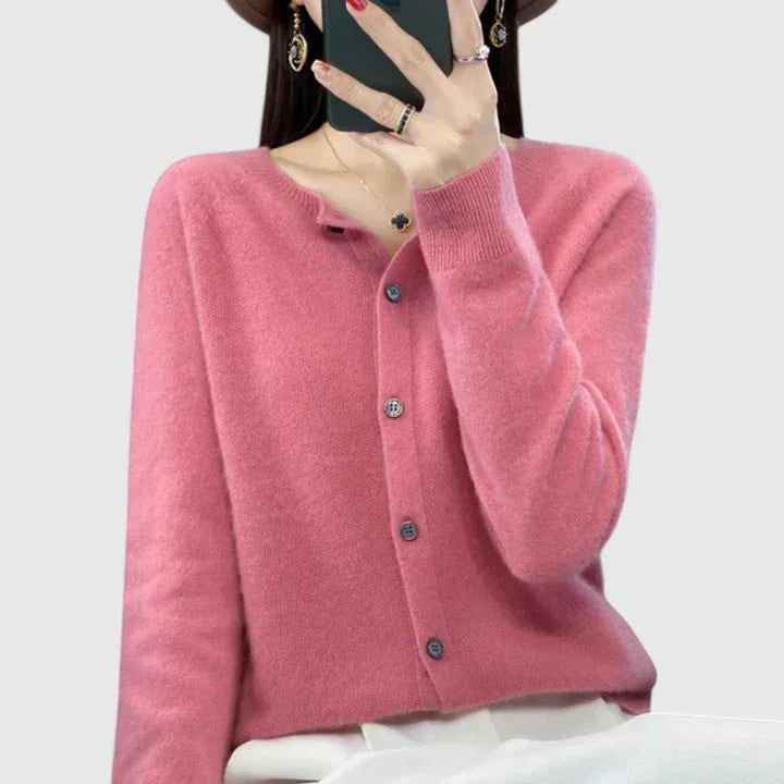 Violet | Comfortable Button-Up Knit Cardigan
