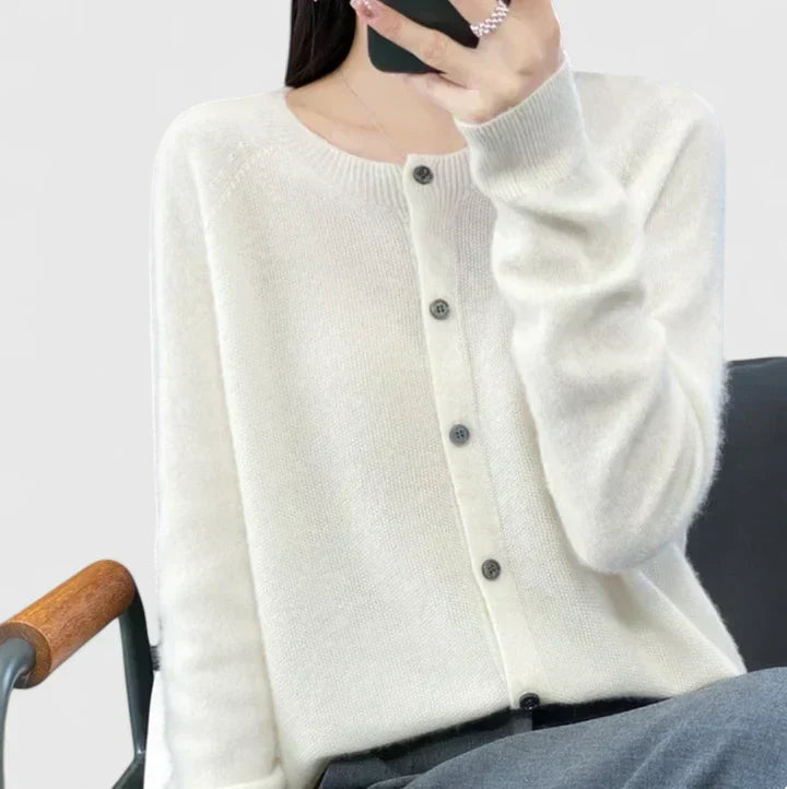 Violet | Comfortable Button-Up Knit Cardigan