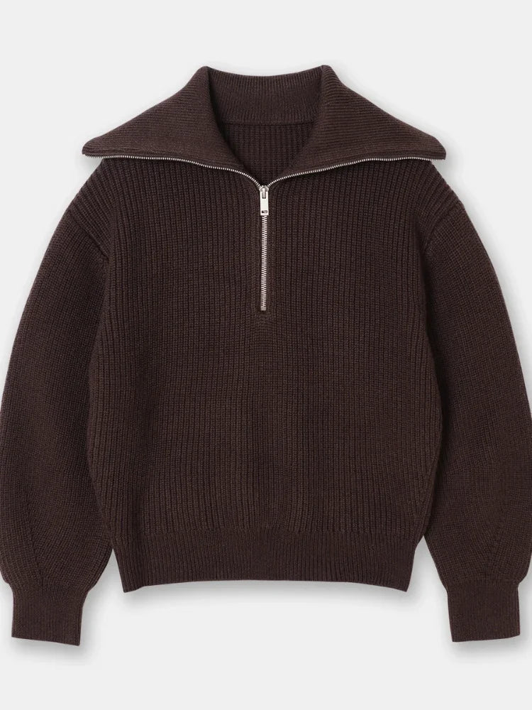 Ava | Wide Turtleneck Striped Sweater for Women