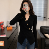 Cardigan con maniche ondulate e chiusura girevole