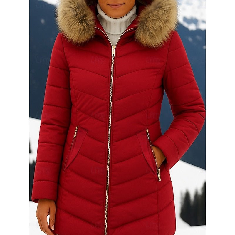 Flora | Quilted Puffer Jacket with Faux-Fur Hood