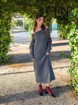 Celeste | Women's Knitted Dress with Asymmetrical Neckline