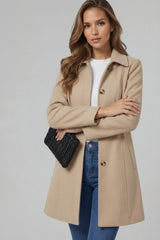 Vivienne | Elegant Long Tailored Coat with Button Closure