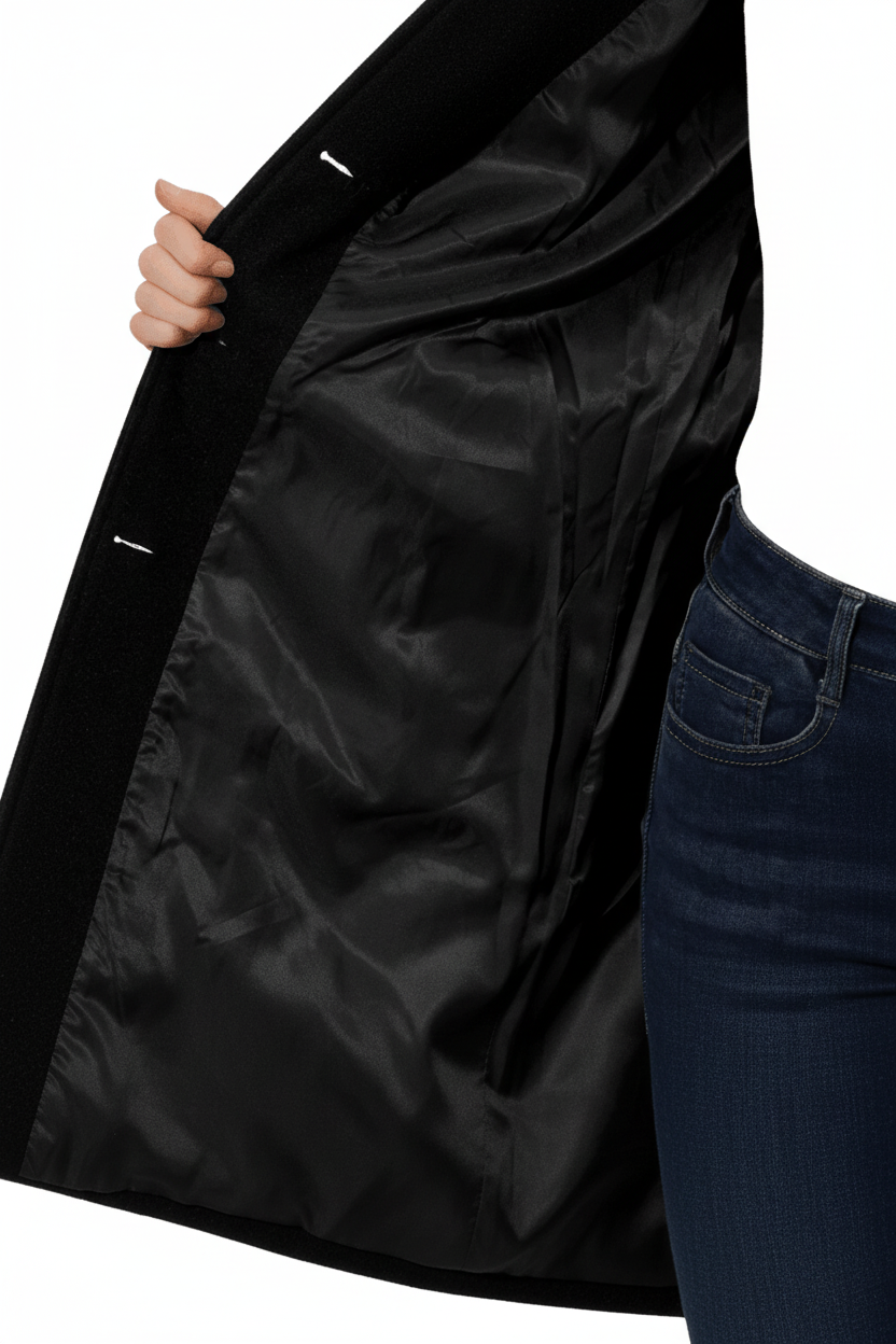 Vivienne | Elegant Long Tailored Coat with Button Closure