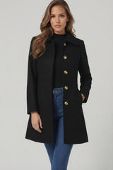 Vivienne | Elegant Long Tailored Coat with Button Closure