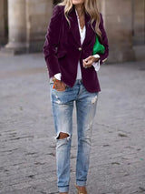 Laura | Tailored Velvet Blazer with Gold Buttons