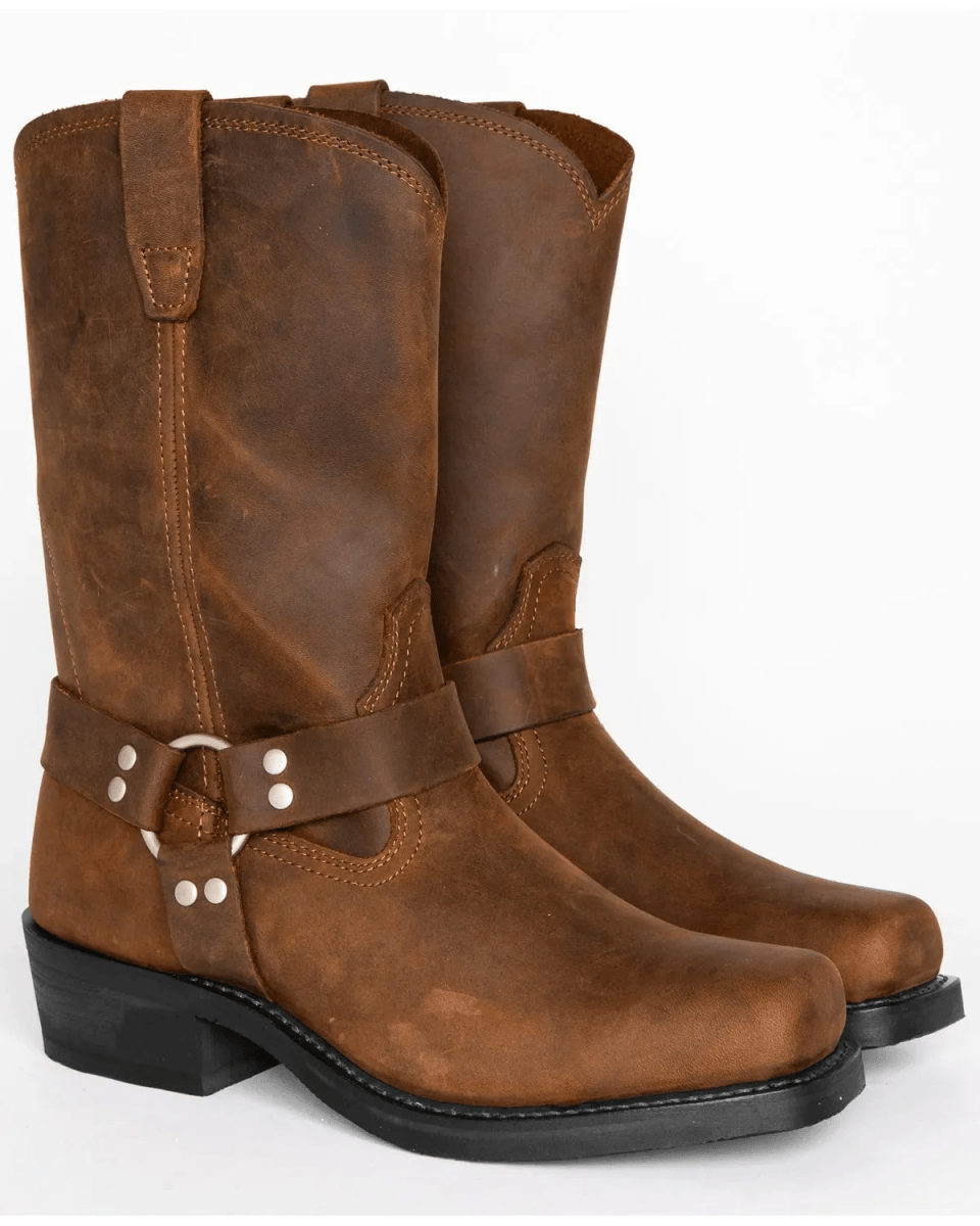 Omar | Men’s Harness Boots with Decorative Metal Studs