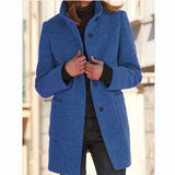 Clara | Classic Grey Winter Coat with Button Closure