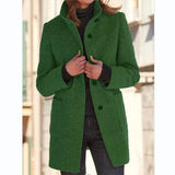Clara | Classic Grey Winter Coat with Button Closure