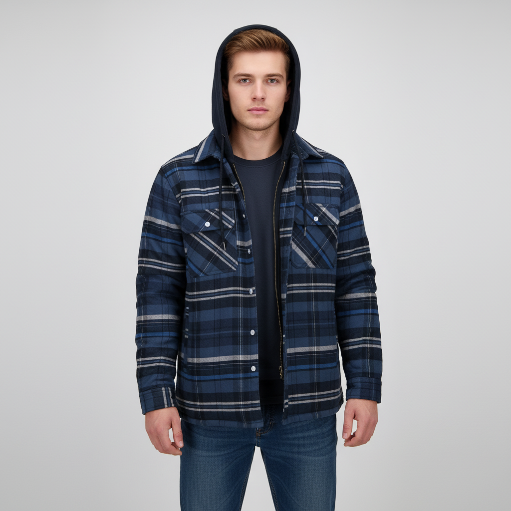 Zelda | Warm Plaid Button-Up Jacket for Men